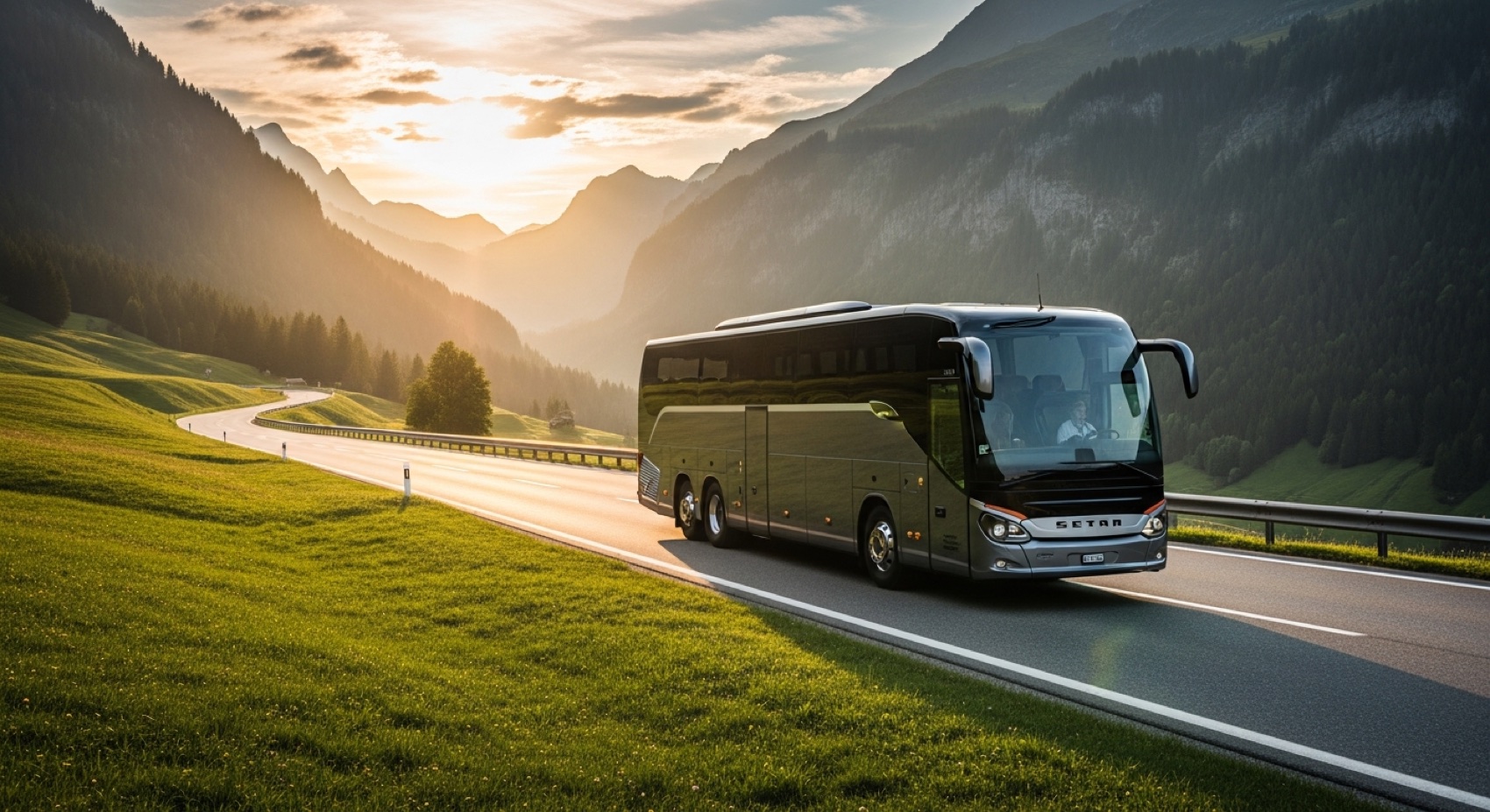 Setra S515 HD in the Swiss Alps